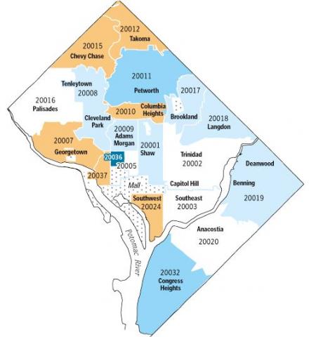 DC zip code map